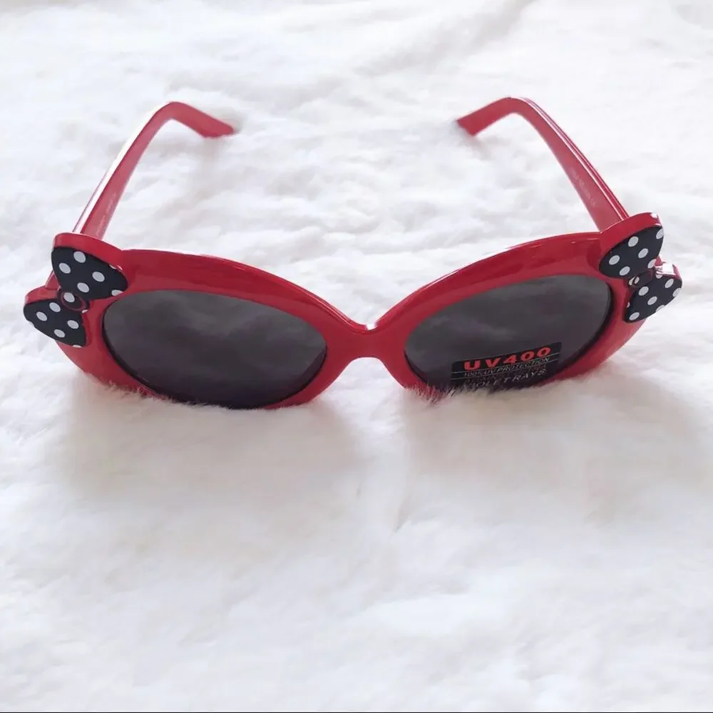 Everly Red Toddler Girl Fashion Bow Sunglasses